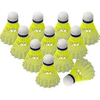 Z8 12 badminton-fjærball i plast, rask fjærball med stabil og holdbar fjærball, for innendørs og utendørs trening med badmintonballer