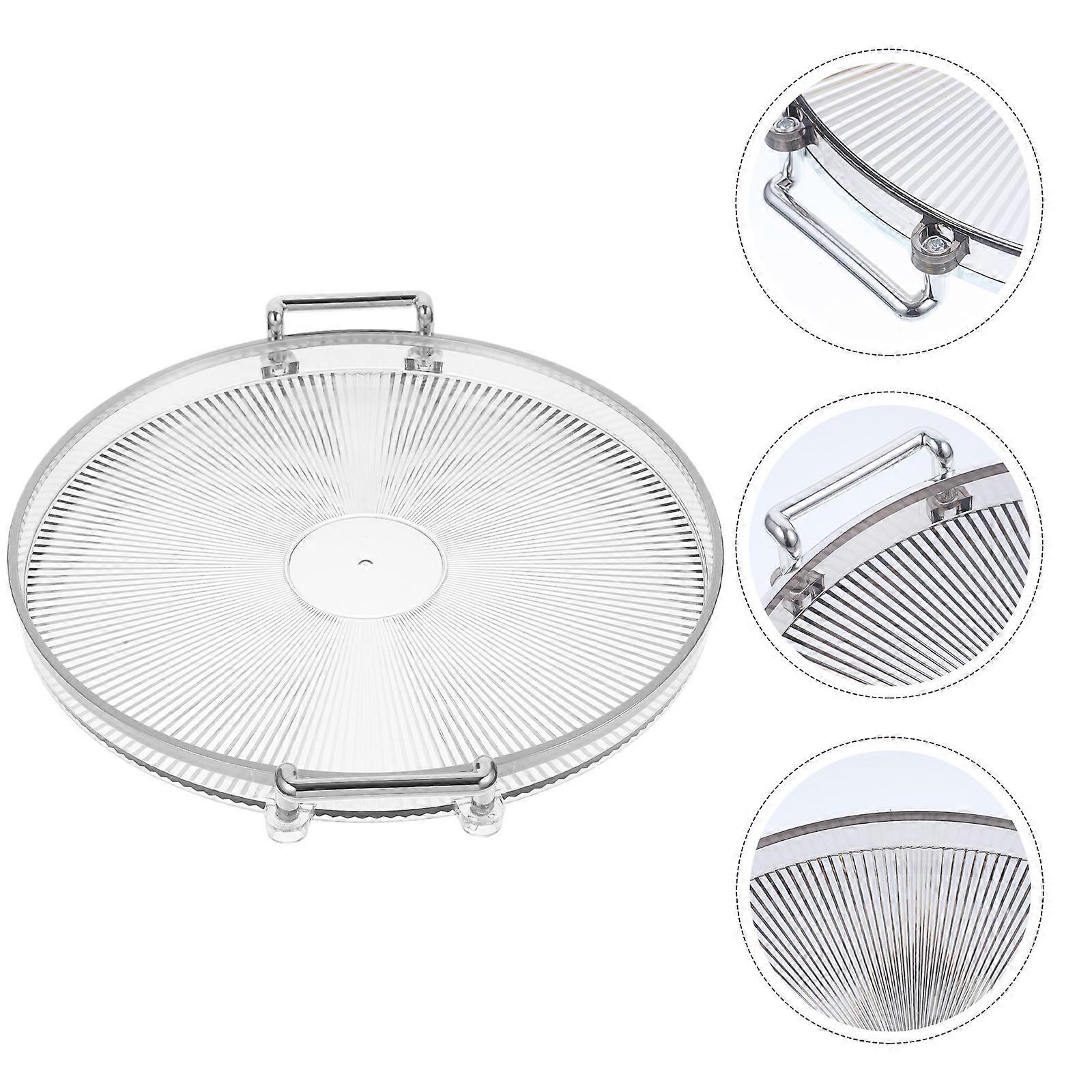 Silver Table Tray with Handle for Storage Practical Storage Plate