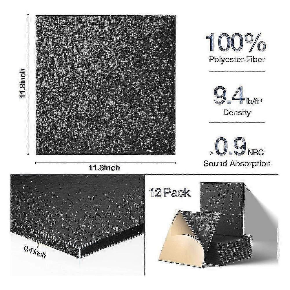 12-Piece Acoustic Absorption Foam Set