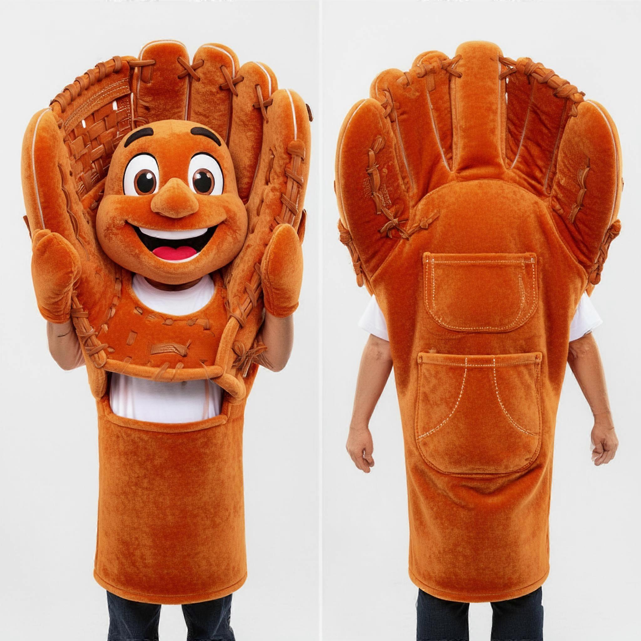 MASTICOT Rust Orange Oversized Baseball Glove Mascot