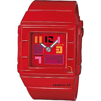 Casio Baby-g. anadig. rode horloge voor vrouwen analoge/digitale Quartz met BGA-200PD-4BER kunststof armband
