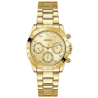 Guess Damen Uhrenfinsternis Uhr analoge Quarzuhr mit Edelstahlarmband GW0314L2