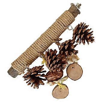 Wooden Parrot Perch for Cage with Pine Cone Bird Claw Grinding 5Pcs