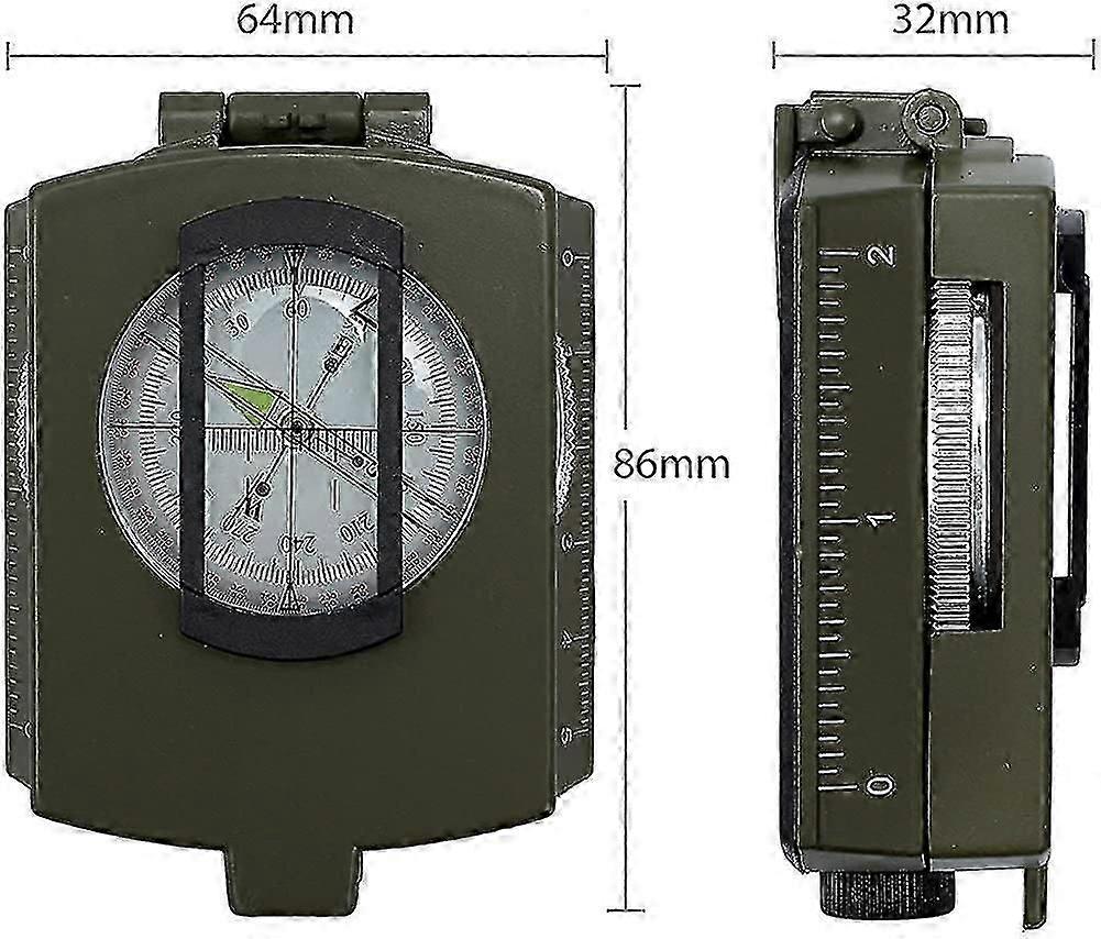 Compass Waterproof Navigation Compass Metal Sighting Compass(1pcs)-SSZFV