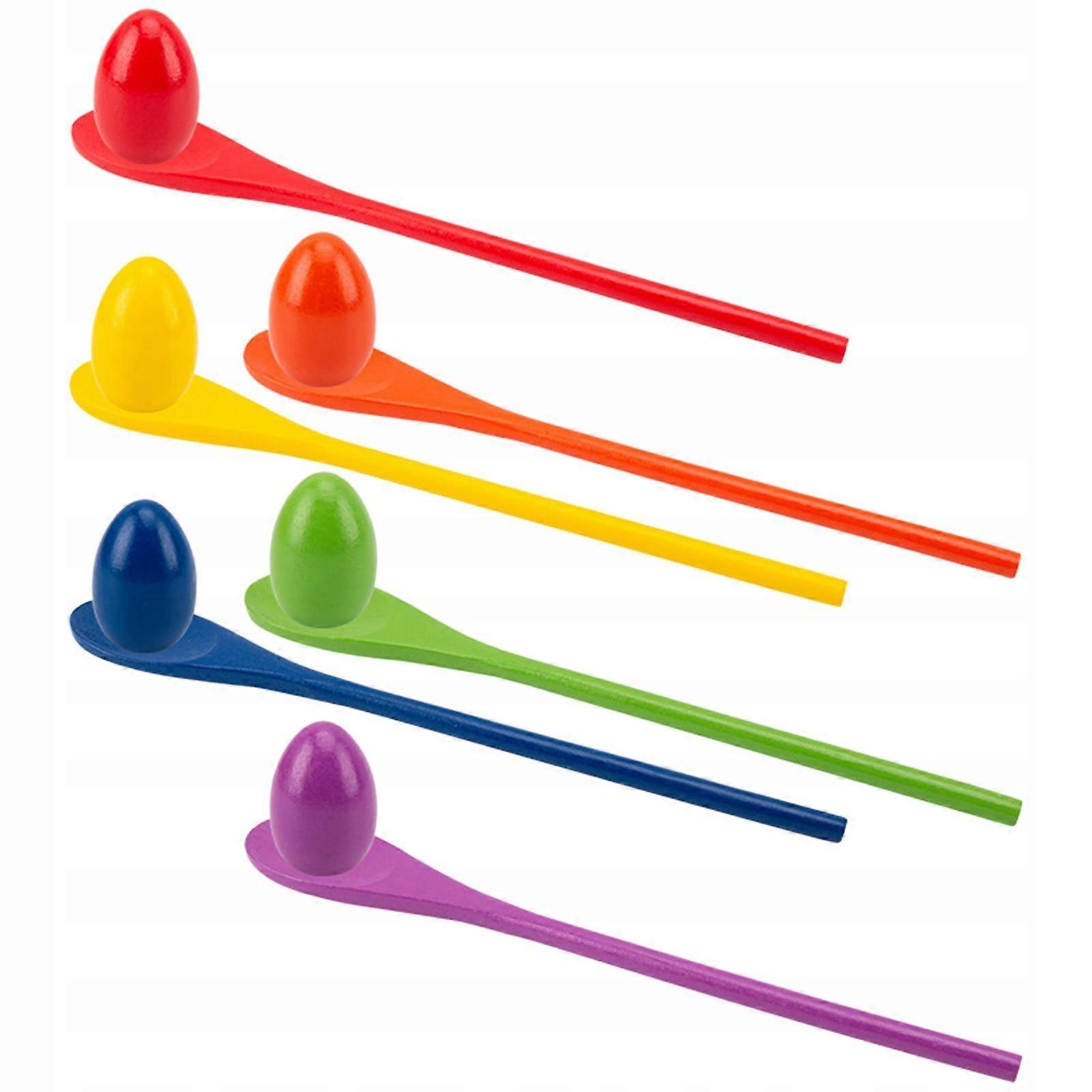 6-Piece Wooden Spoon Egg Relay Kit