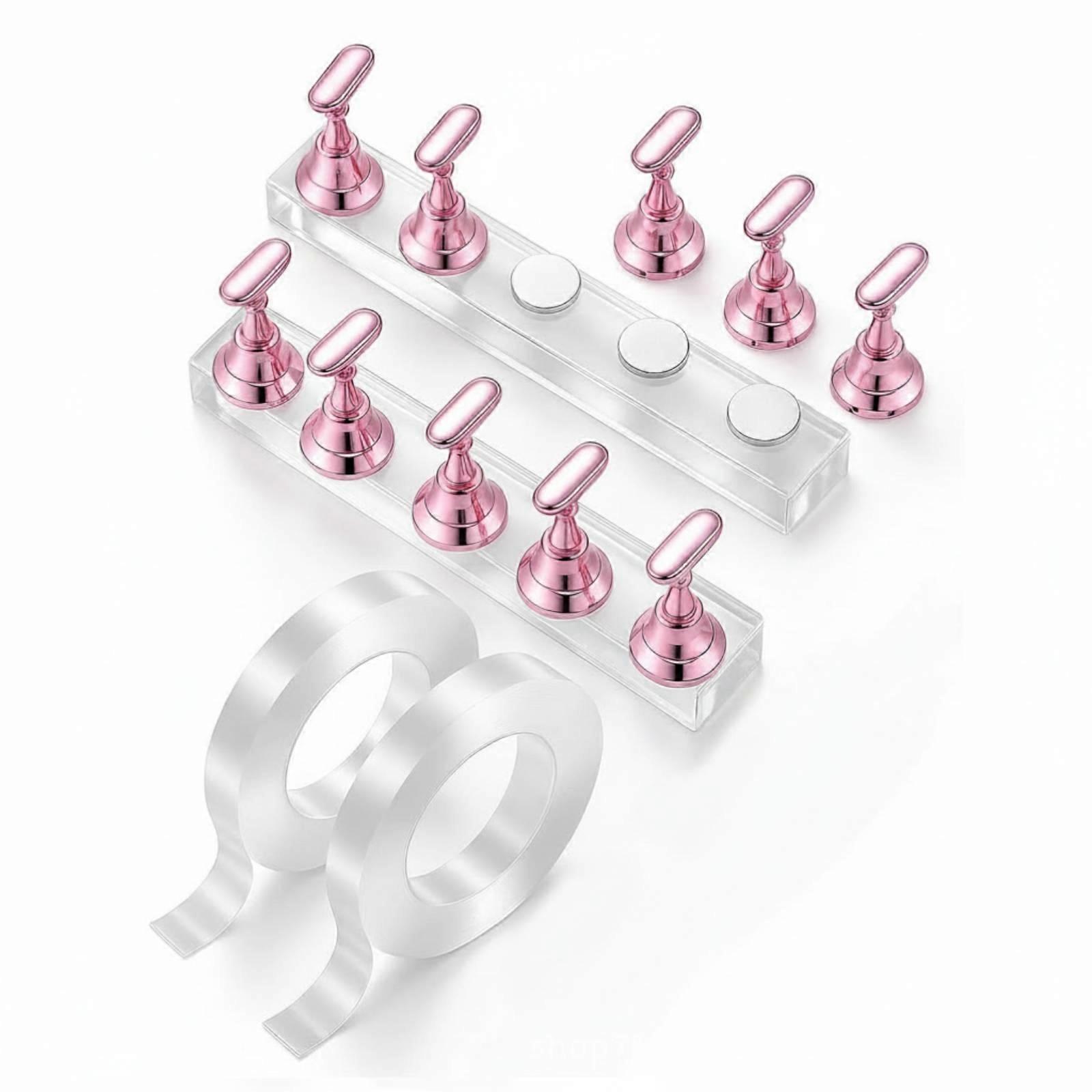 2 Pieces Nail Practice Stand Double-Sided for Manicure Training, Beginners