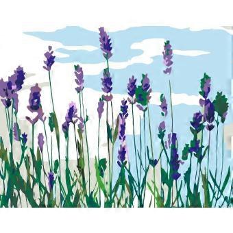 Modern Pop Art Lavender Meadow Floral Poster Jigsaw Puzzle RNB1470