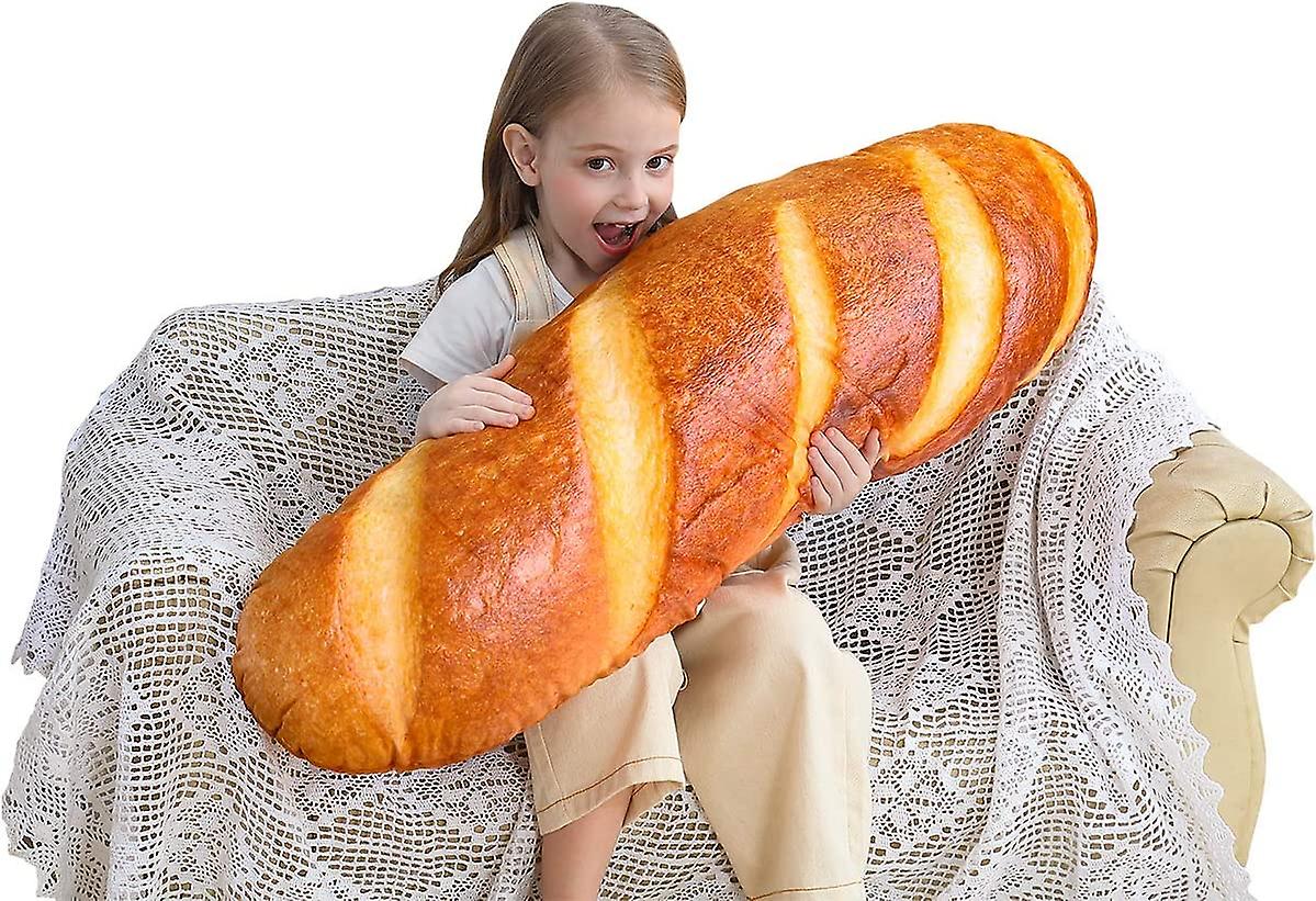 3D Simulation Bread Shape Pillow Soft Lumbar Baguette Back Cushion Funny Food Plush Stuffed Toy(15.7‘’/40CM)