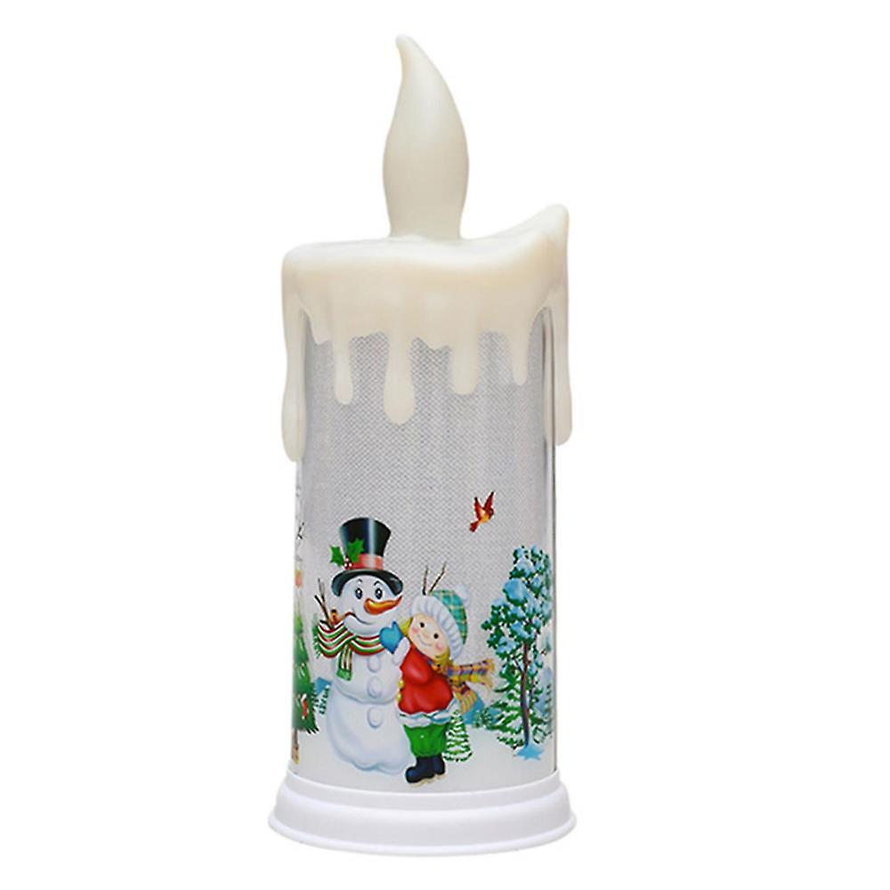 Teardrop Christmas Pattern Simulation Electronic Candle Decorative Lamp Home Xmas Decoration