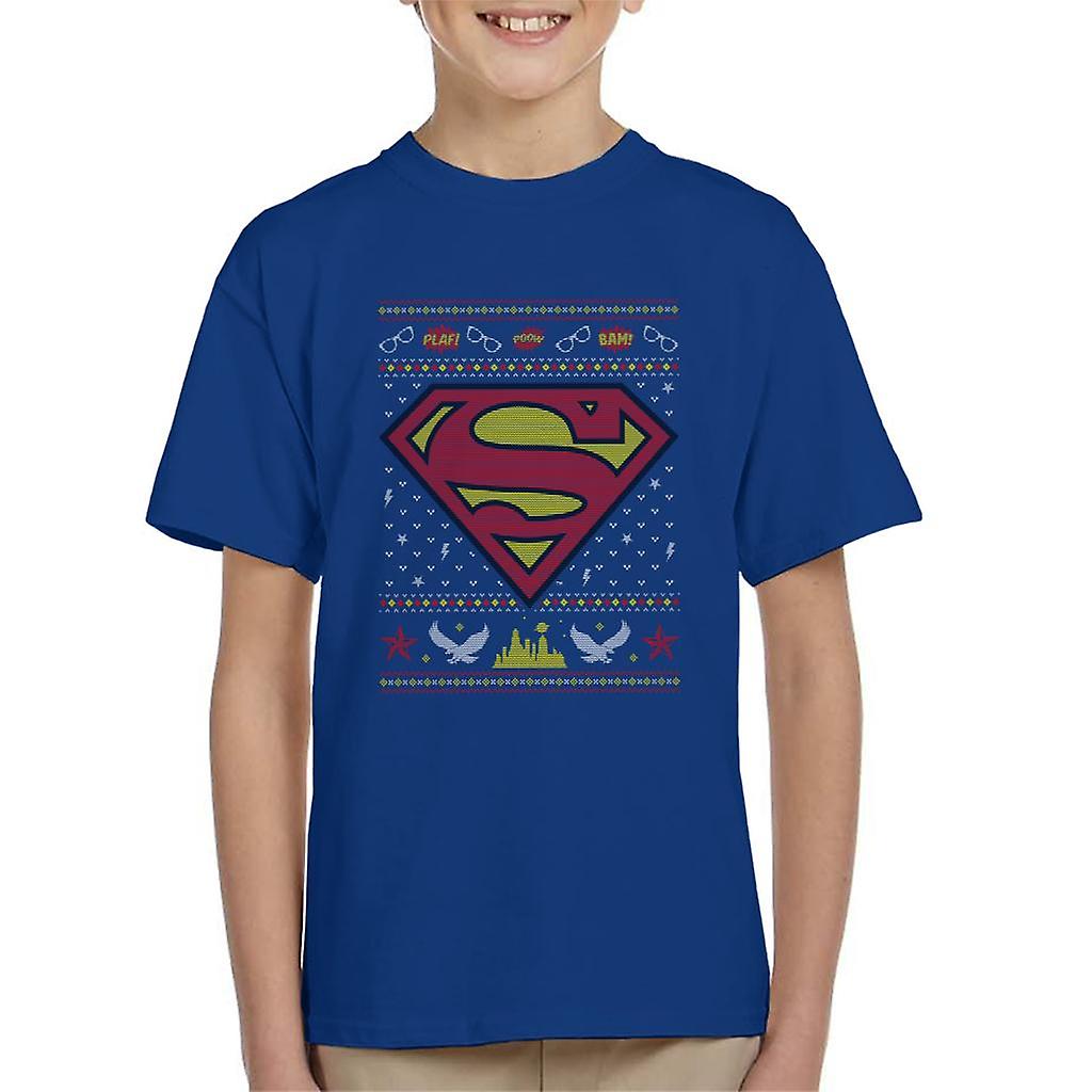 Superman Christmas Pattern Kid's T-Shirt