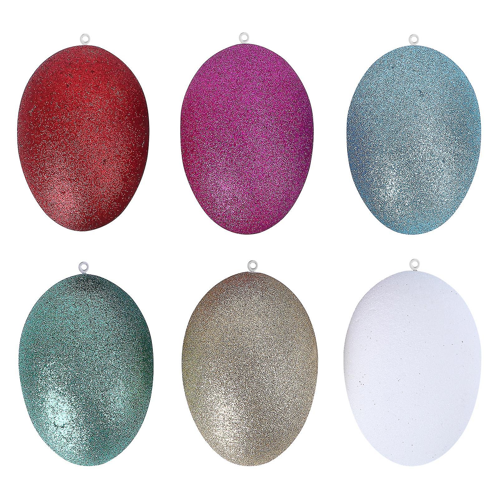 6pcs Easter Egg Decor Festival Scene Decor Unique Shiny Easter Egg Adornment