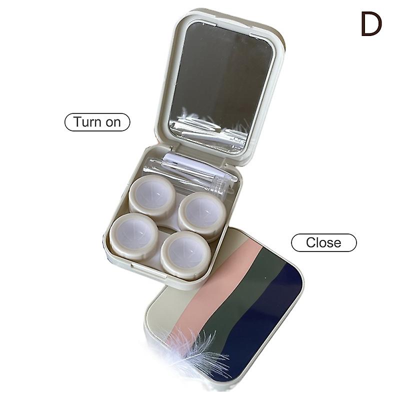 Summer Rainbow Series Color Contact Lens Case Portable Small Contact Lens