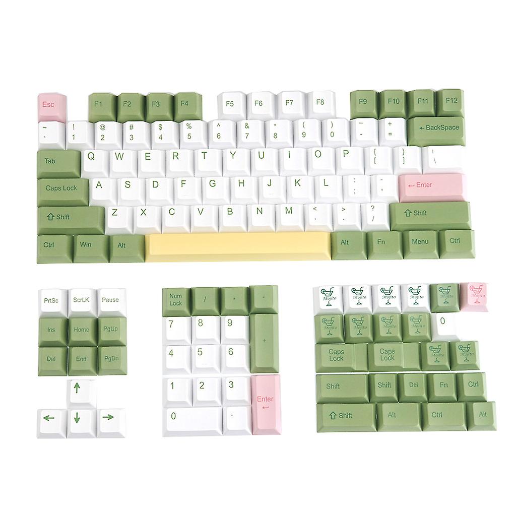 128Keycaps/Set PBT Mojito Cherry Profile Standard Sublimation Process Keycap
