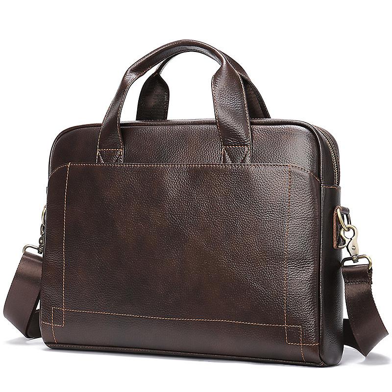 Vintage Business Bag Men Shoulder Bag Leather Briefcase Large Capacity 14 Inch Laptop Briefcase Bags For Documents Messenger Bag