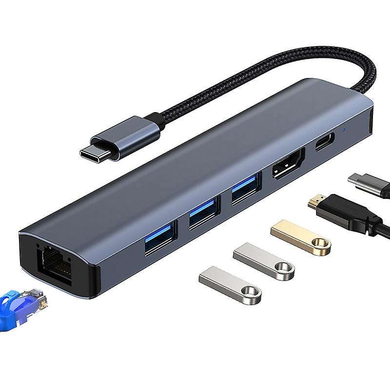 BYL-2210 6 in 1 USB-C / Type-C to USB HUB Adapter