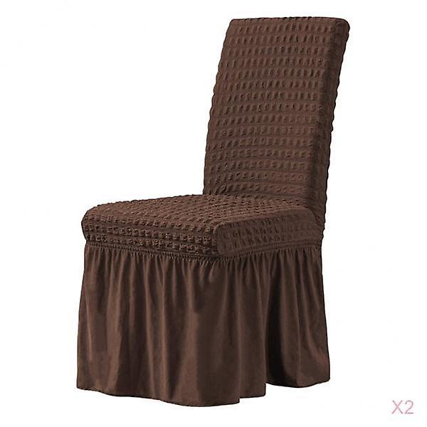 2x gonne lunghe arruffate fodera per sedia da pranzo elasticizzata per festa di nozze caffè