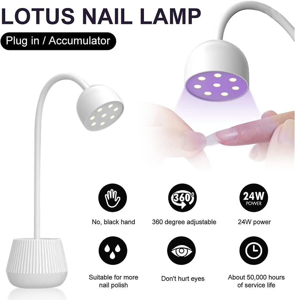 Mini Nail Lamp Uv/led Nail Drying Lamp 8 Light Beads Fast Drying Rotatable Hea
