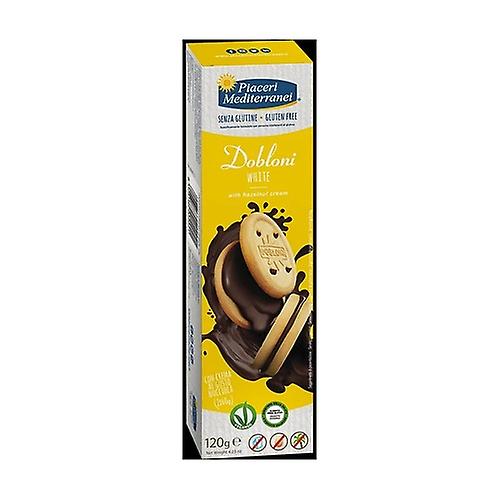 Gluten-free white dobloni biscuits 120 g (Hazelnut - Cocoa)