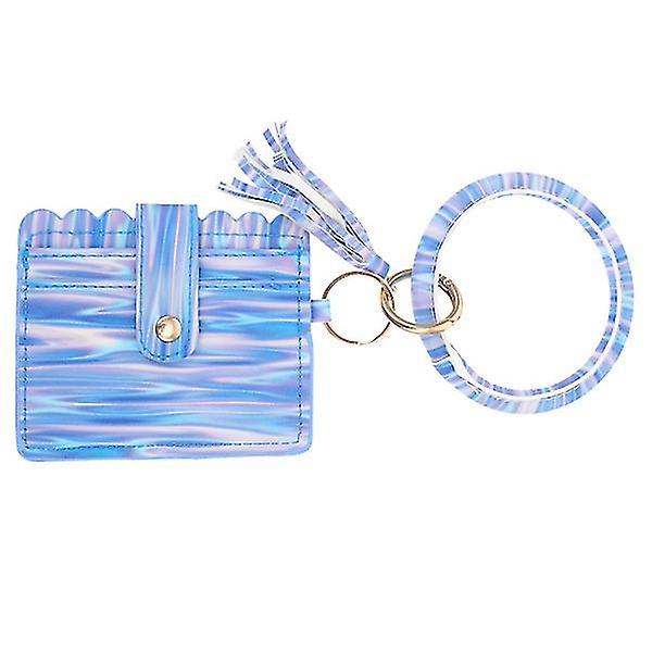 Wristlet Key Chain Card Holder Bracelet Key Ring Bag Hanging Decoration With Tassel