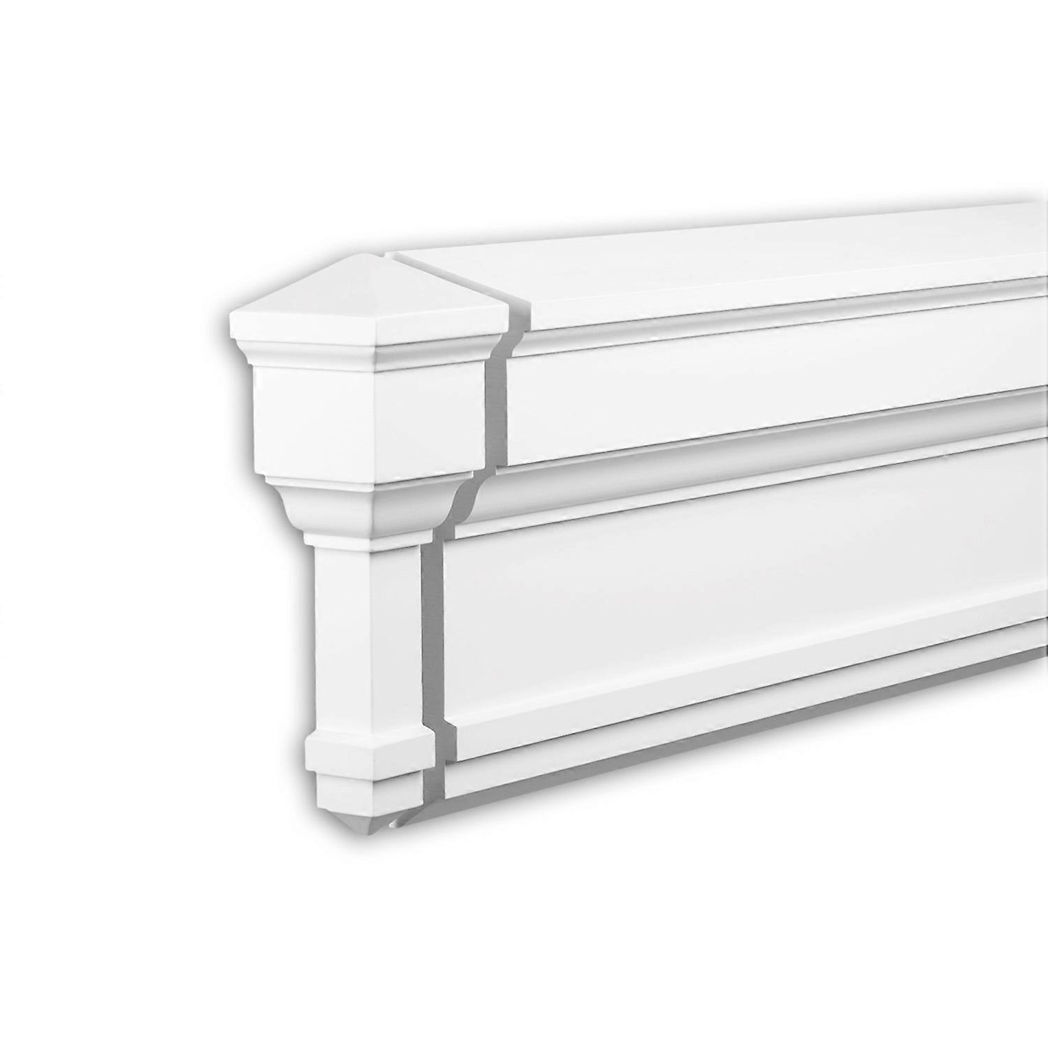 Profhome Decor 1 x End element 481031 Profhome white Rigid polyurethane foam pre-primed lightweight, sturdy, dimensionally