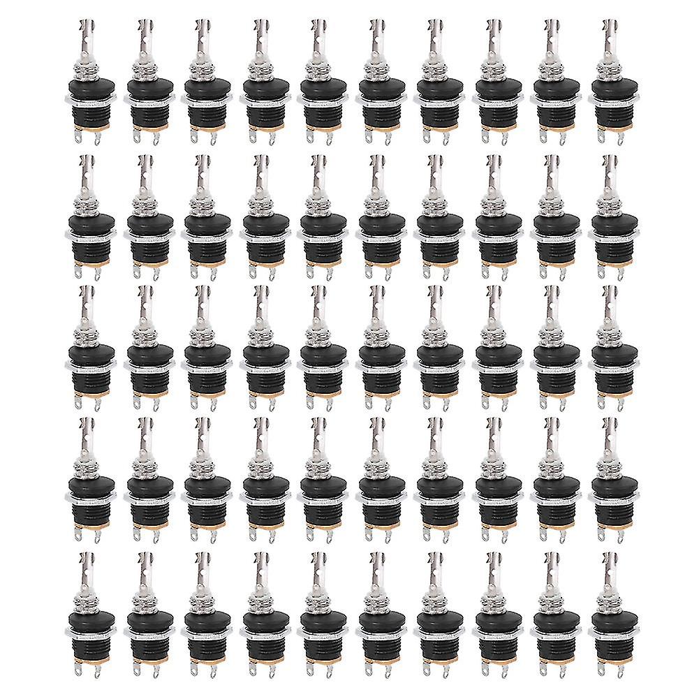 50PCs DC Power Socket Female Jack Connector with Nut Electrical Accessory Lightweight Plastic