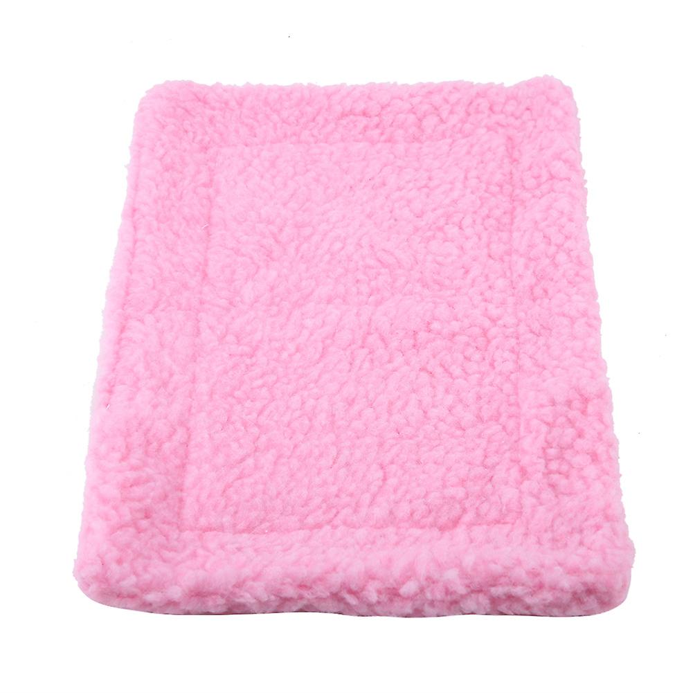Plush Rectangular Hedgehog Bed Mat Guinea Pig Hamster Nest Pet Supplies Pink