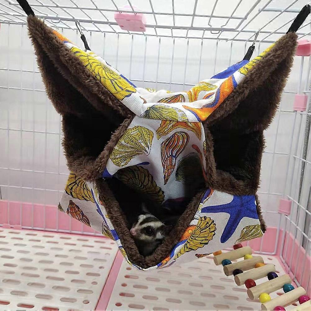 Three Layer Small Pet Hammock Bed 32x32x3cm Canvas Plush
