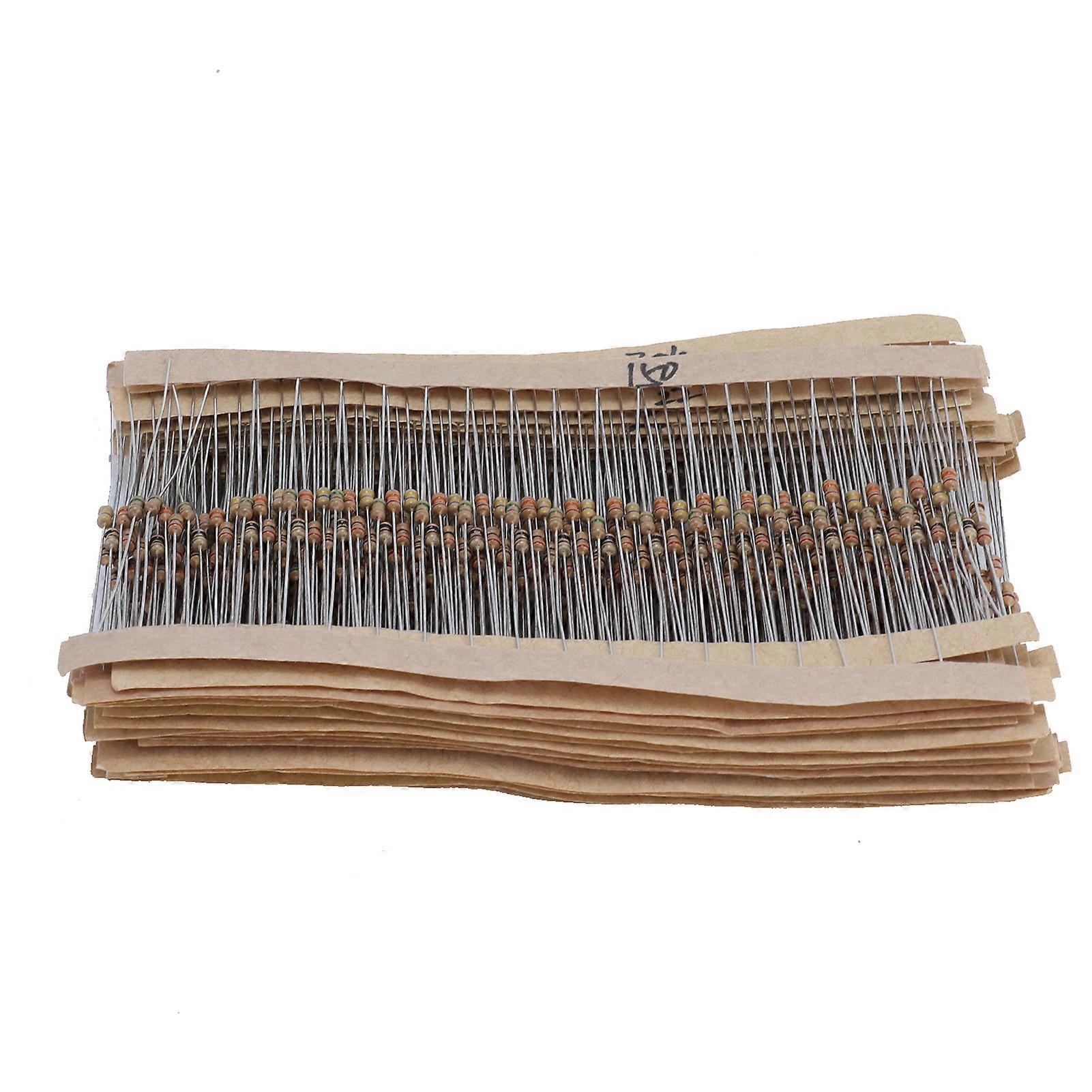 600pcs Carbon Graphite Film Resistors Assortment Kit, 30 Values, 10Ω, 1MΩ, 1.6W, High Precision