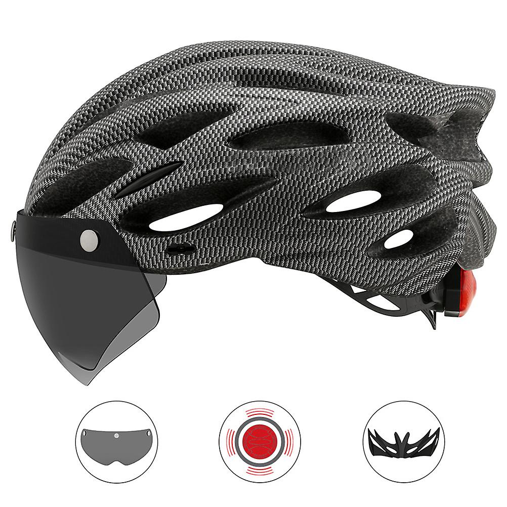 Men and Women Cycling Helmet Road Cycling Helmetwith Visor Lamp with Visor Lamp