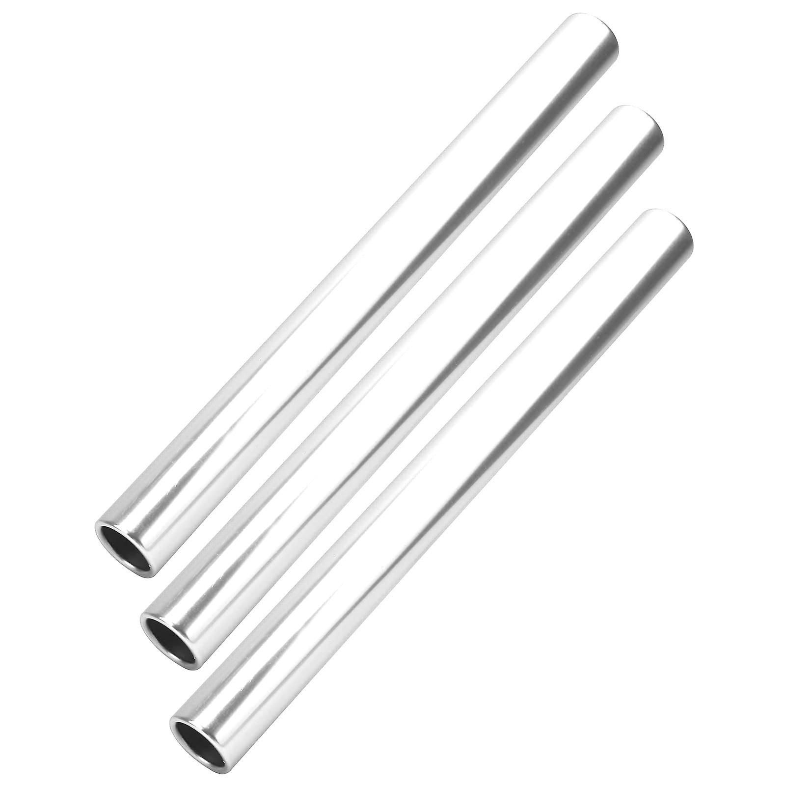 3pcs Aluminium Alloy Relay Baton Aluminium Alloy Track and Field Running Race Baton Sports Game PropsSilver