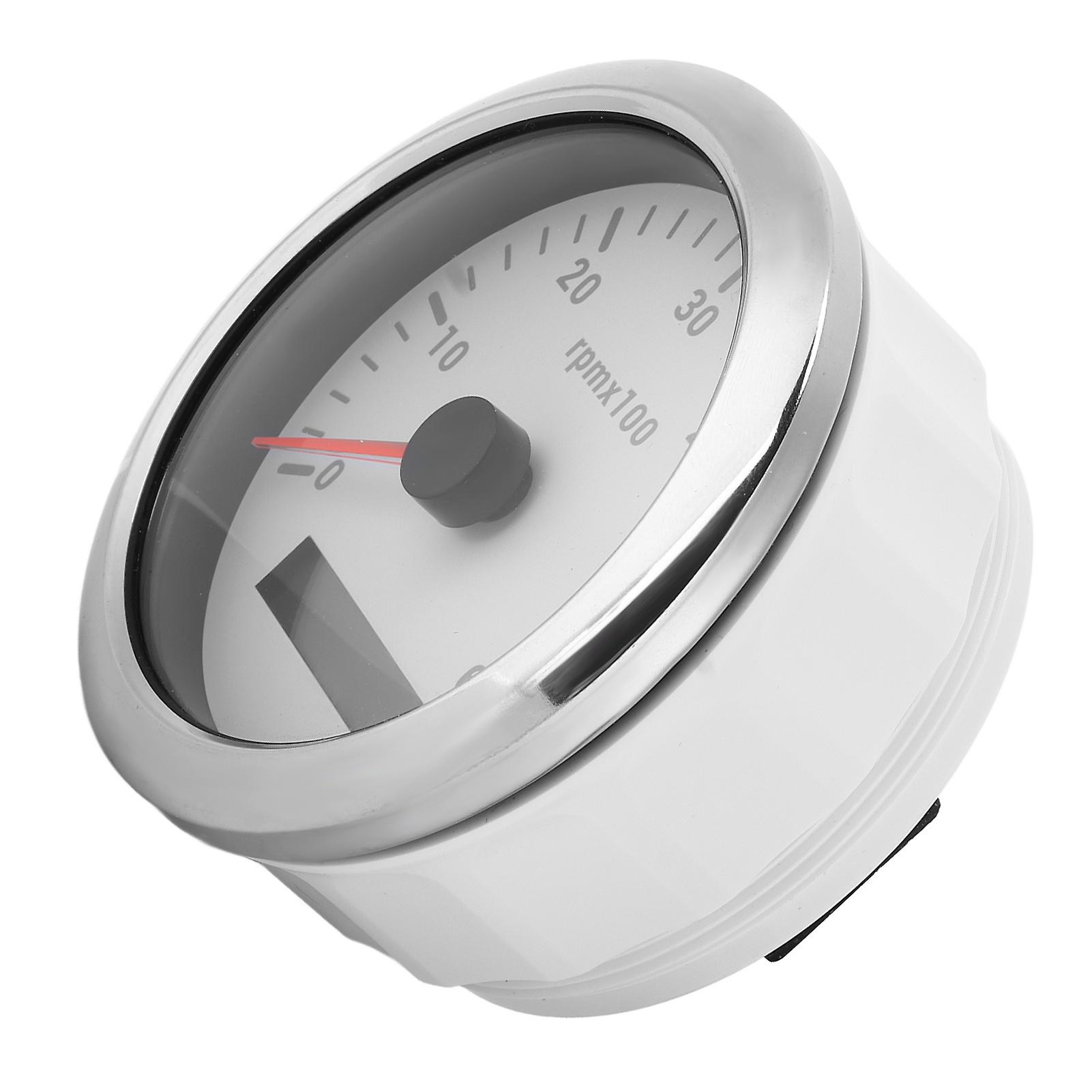 Tachometer 85mm/3.35in 0‑6000RPM Colourful Backlight Adjustable Universal for Engineering MachineryWhite 