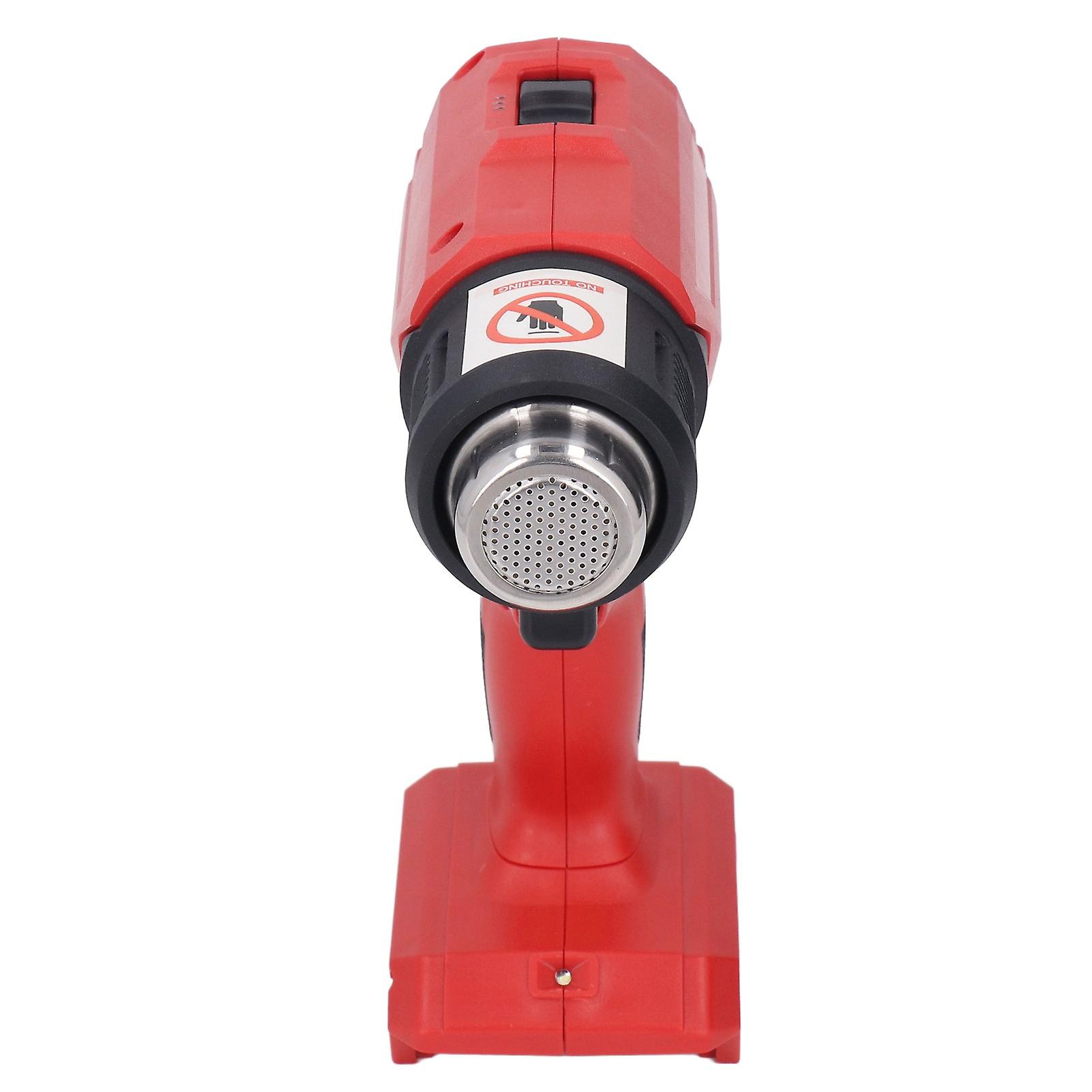 Cordless Heat Gun Adjustable Temperature Portable Handheld Rechargeable Heating Machine with 4PCS Nozzle Red 