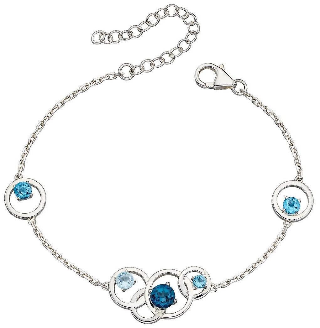 Elements Silver Round Topaz Bracelet - Silver/Blue