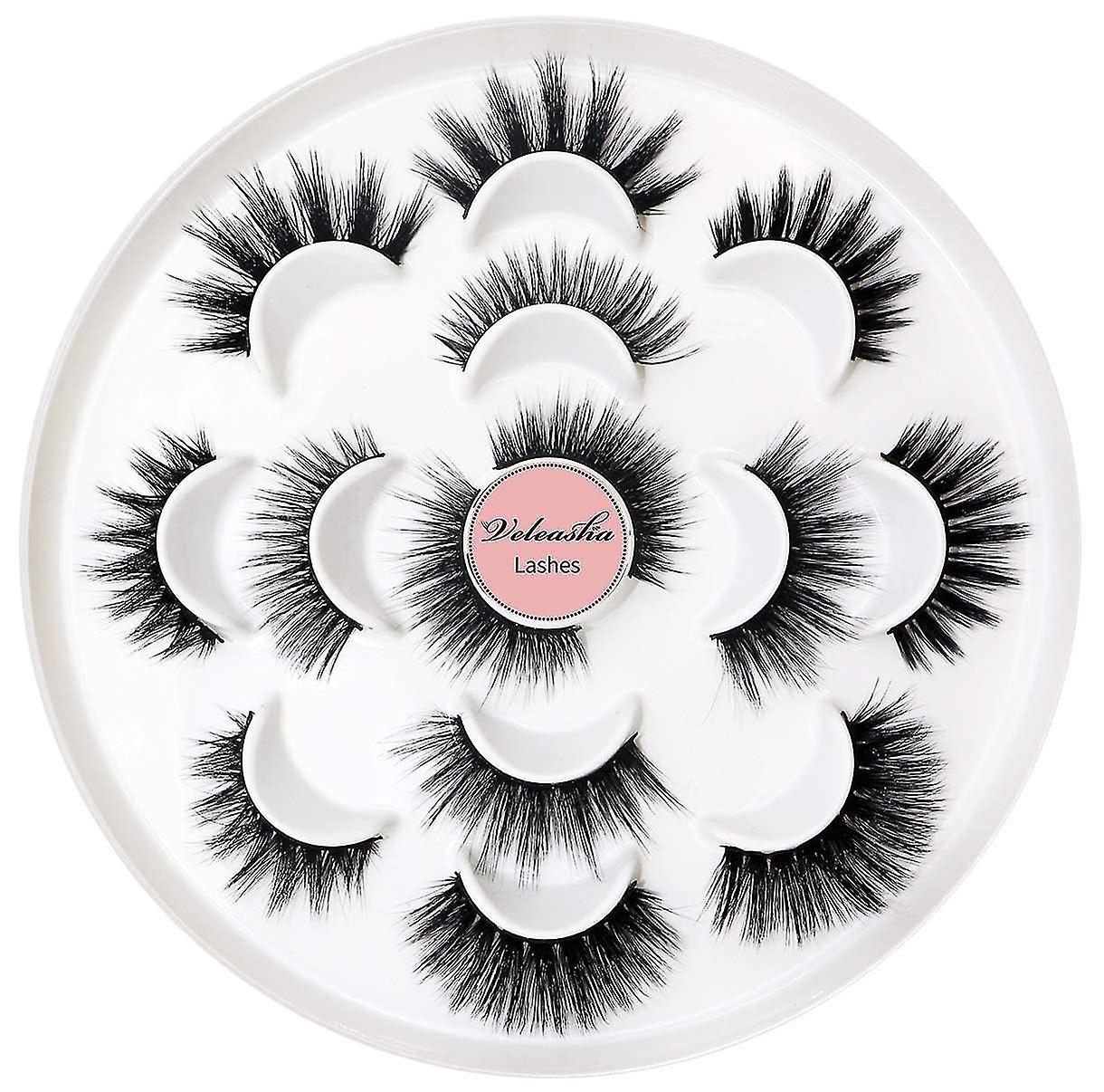 Cils Naturel Apparence Faux Cils 7 Paires 5D Faux Cils Vison Fait Main Luxueux Volume Moelleux Faux Cils | Aile