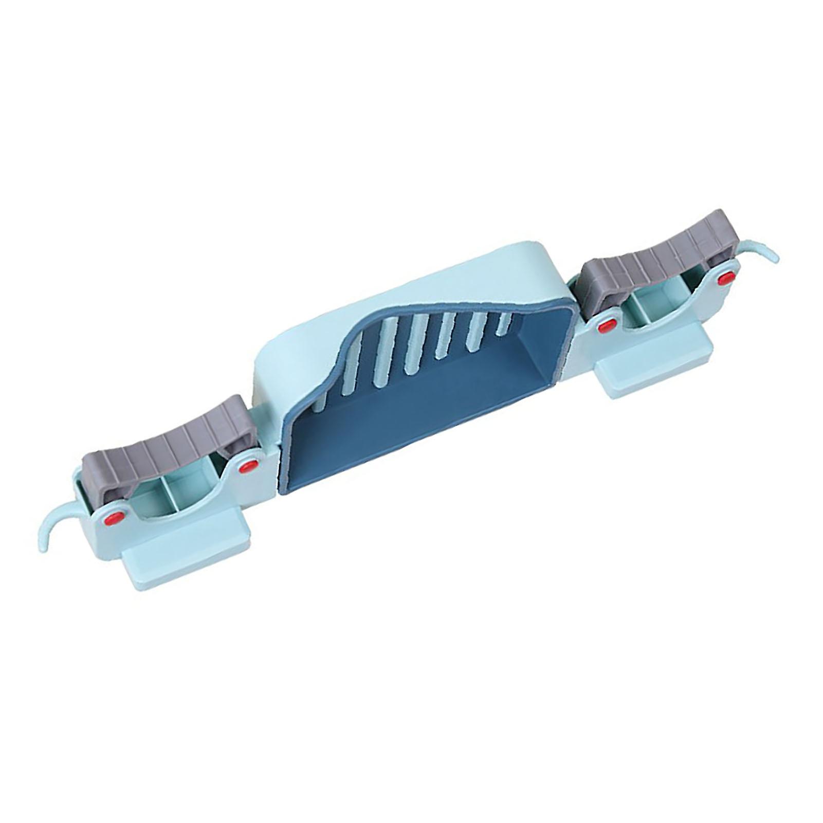 3 In1 Mop Soap Holder Wall Mount Hook Bathroom Rack Blue