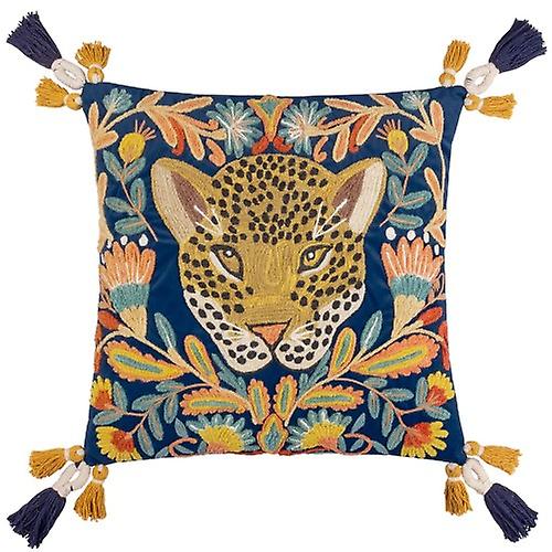 Wylder Regal Embroidered Leopard Cushion Cover