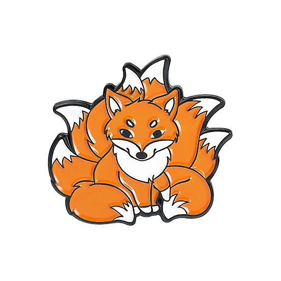 Lapel Pin Cartoon Electroplating Exquisite Geometric Vivid Clothes Decoration Rust-resistant Fox Rabbit Brooch Badge