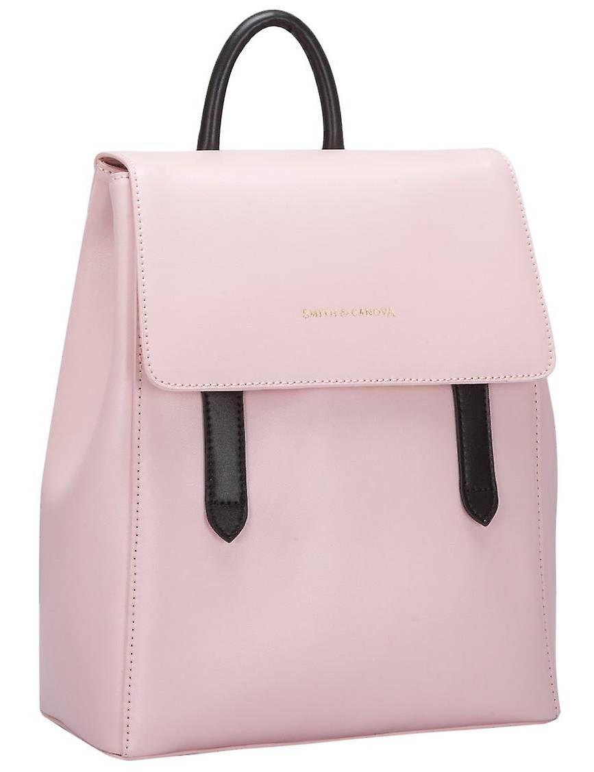 Smith and Canova Smooth Leather Structured Backpack - Pink