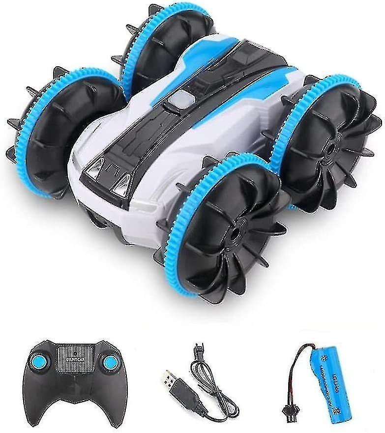 Remote control car, 360 rotation four-wheel drive waterproof stunt remote control car, 2.4GHz amphib