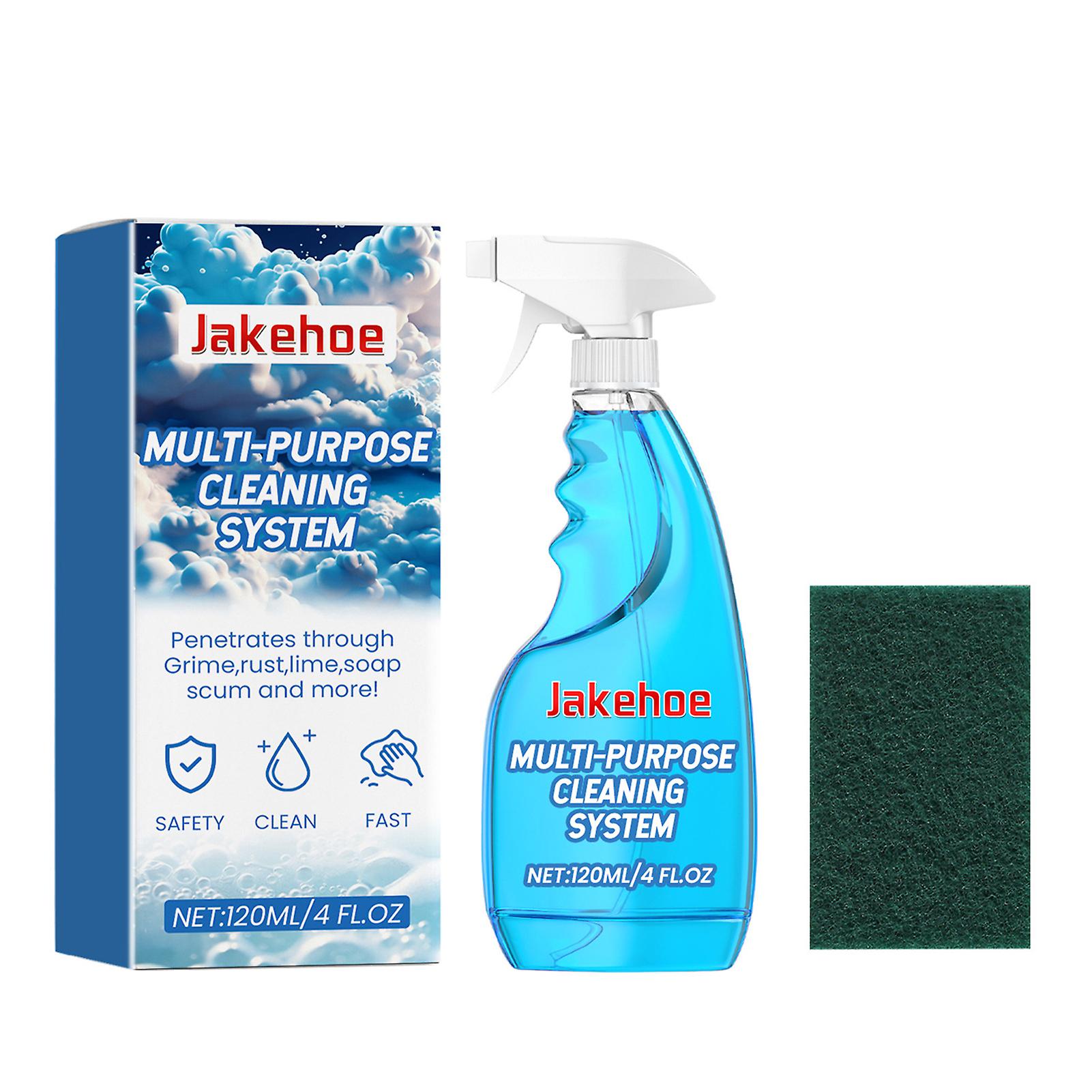 120ml Foam Cleaning Agents with Scouring Pad Mild Grease-Cutting Cleaner for Window Glass Faucet