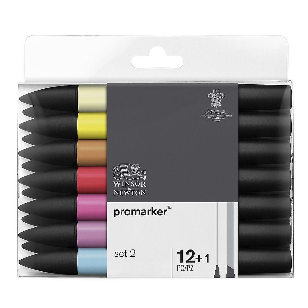 Winsor & Newton ProMarker Twin Tip Marker Pen 12 + 1 Set #2