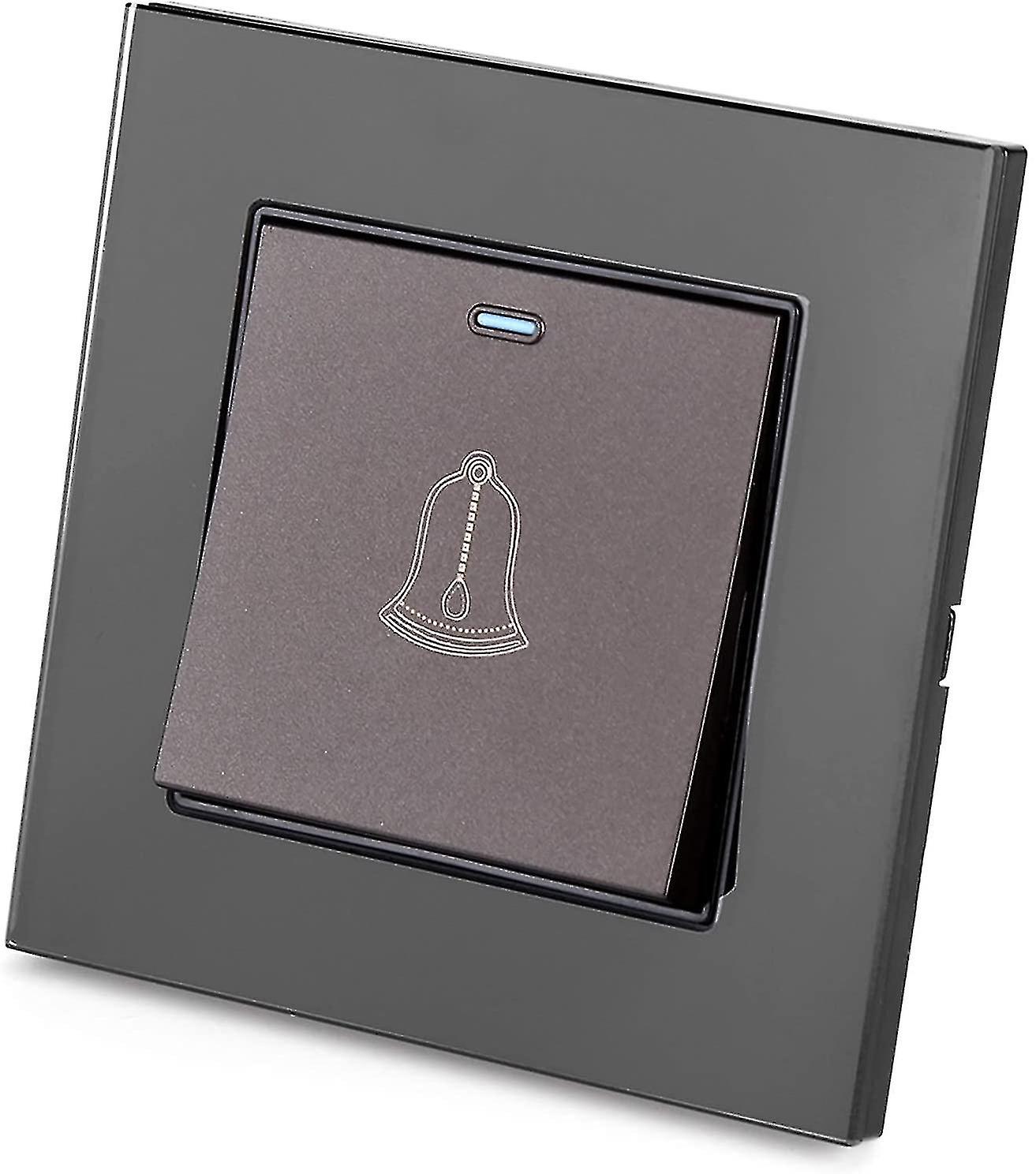 Doorbell Push Button, Exterior Doorbell Button, Tempered Glass Panel Doorbell Wall Doorbell Switch Push Button 220~250v Hotel Devices At Home Residenc