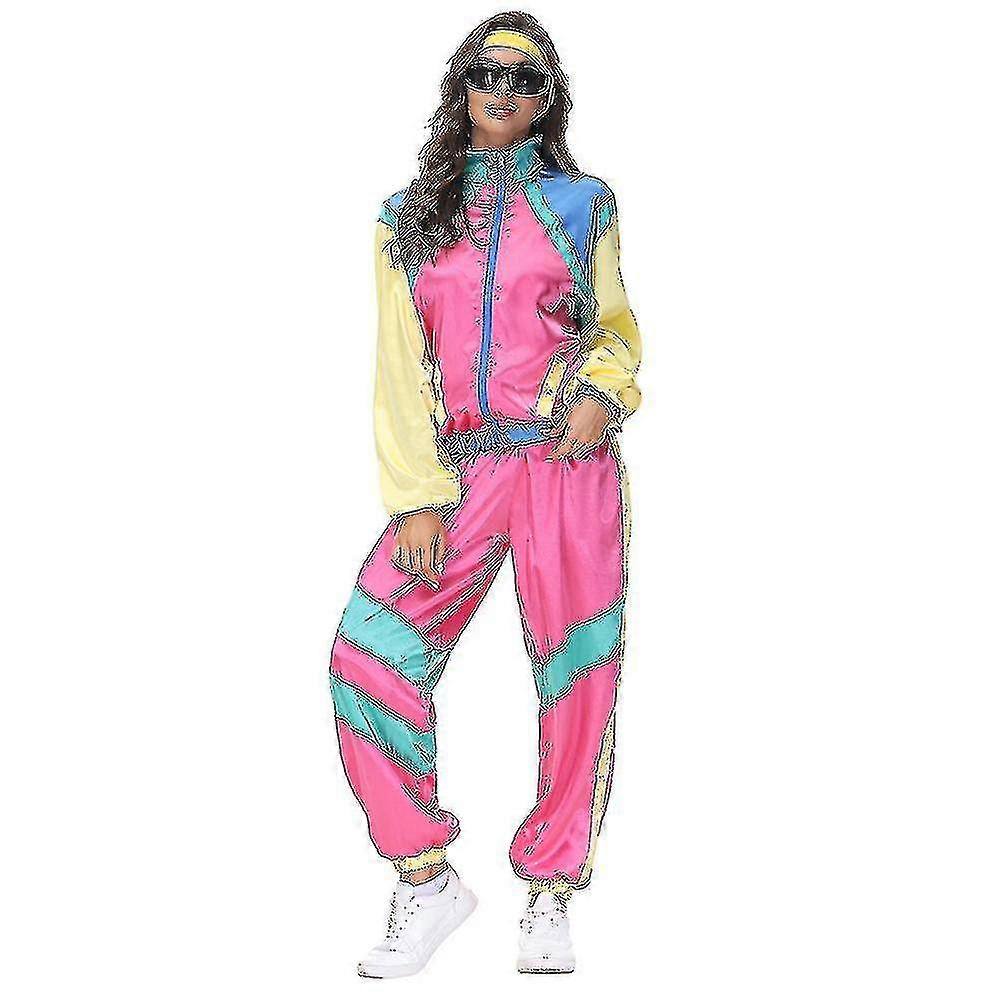 80s زي زوجين الرجعية بدلة رياضية مجموعة 90s الهيب هوب شل بدلة حزب اللباس للرجال والنساء
