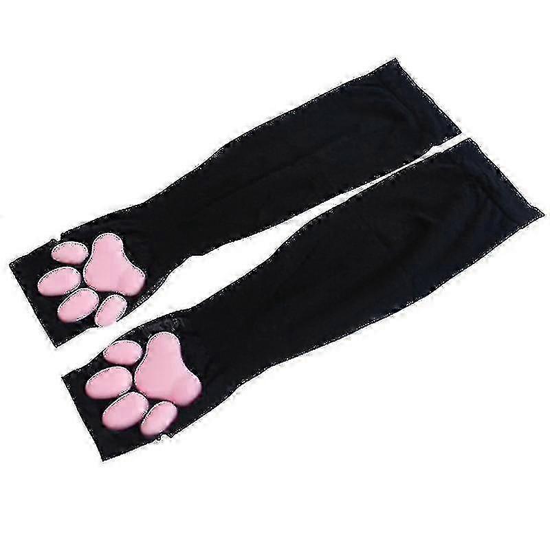 Sun Uv Protection 3d Cat Claw Pad Sleeves For Summer Fingerless Warm Gloves_Feb