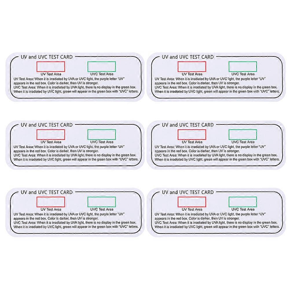 6pcs Light Test Cards Portable UVA UVC Test Cards Suitable for UV Test Area and UVC Test Area