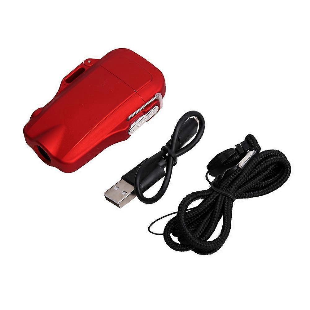 2 in 1 USB Rechargeable Waterproof Electric Dual Arc Cigarette Lighter Torch (Red)