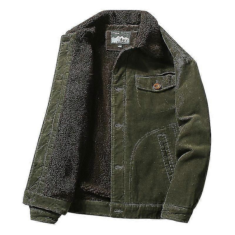Herren Retro Cord Sherpa Trucker Jacke Pelz Fleece gefüttert klassischer Freizeitmantel