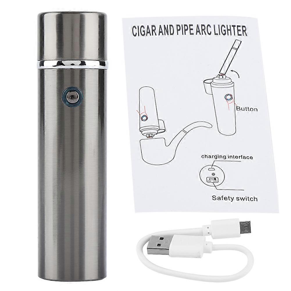 Briquet électrique rechargeable USB Triple Arc 6 Cross coupe-vent sans flamme Noir