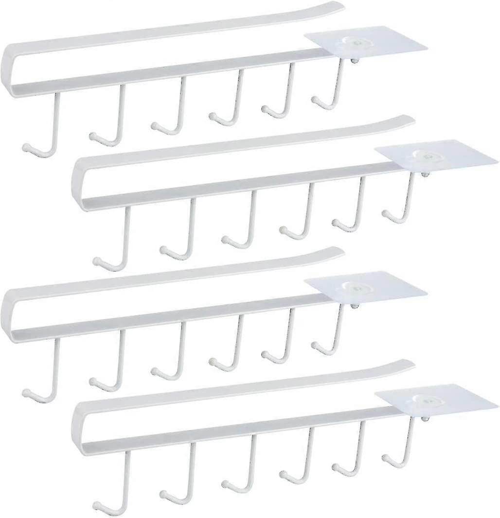 4 Pack Cabinet Insert Cup Holder Cup Holder For 6 Cups Cup Storage Hooks Storage Hooks(white)