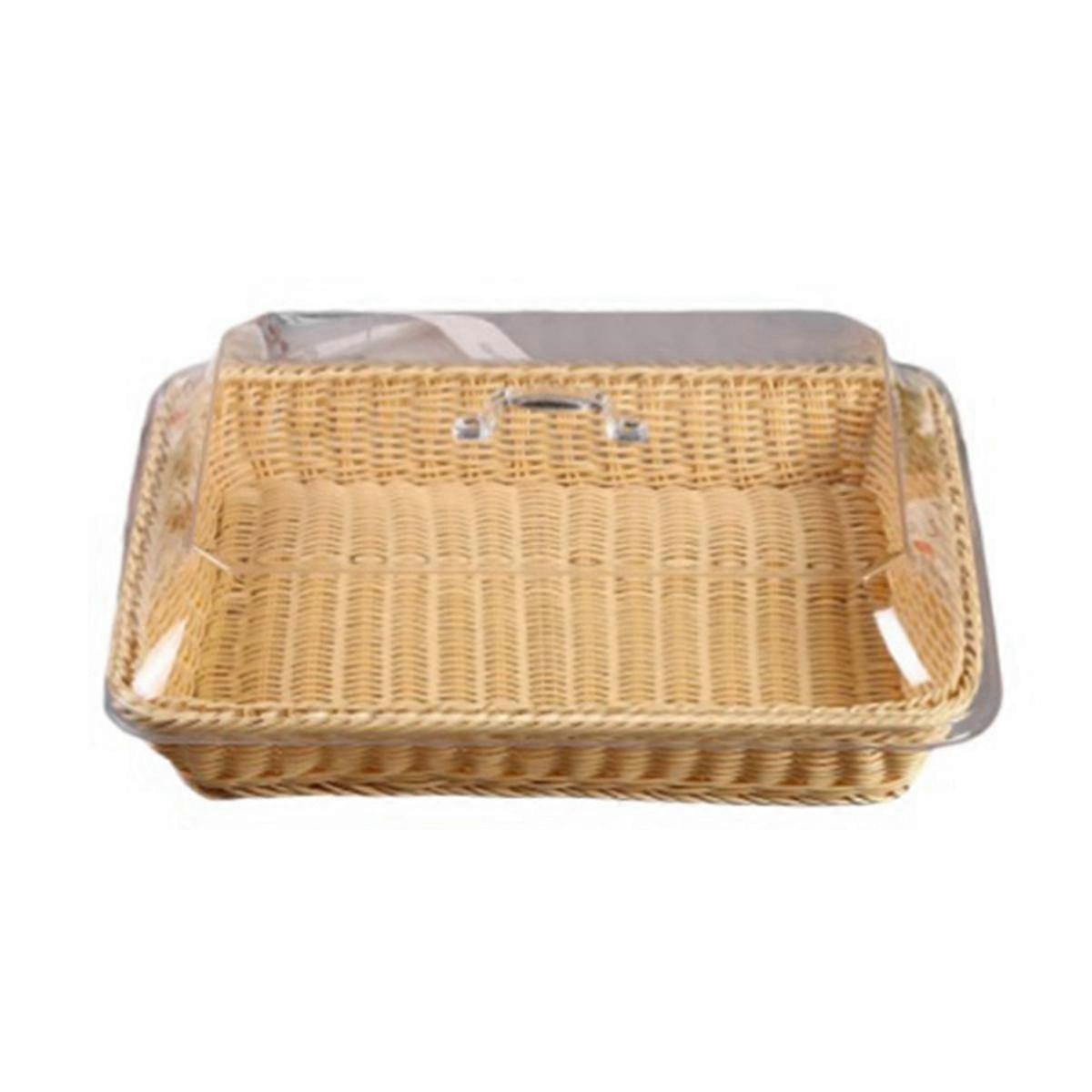 Basket With Lid,Basket With Lid for Food, Beige Picnic Basket